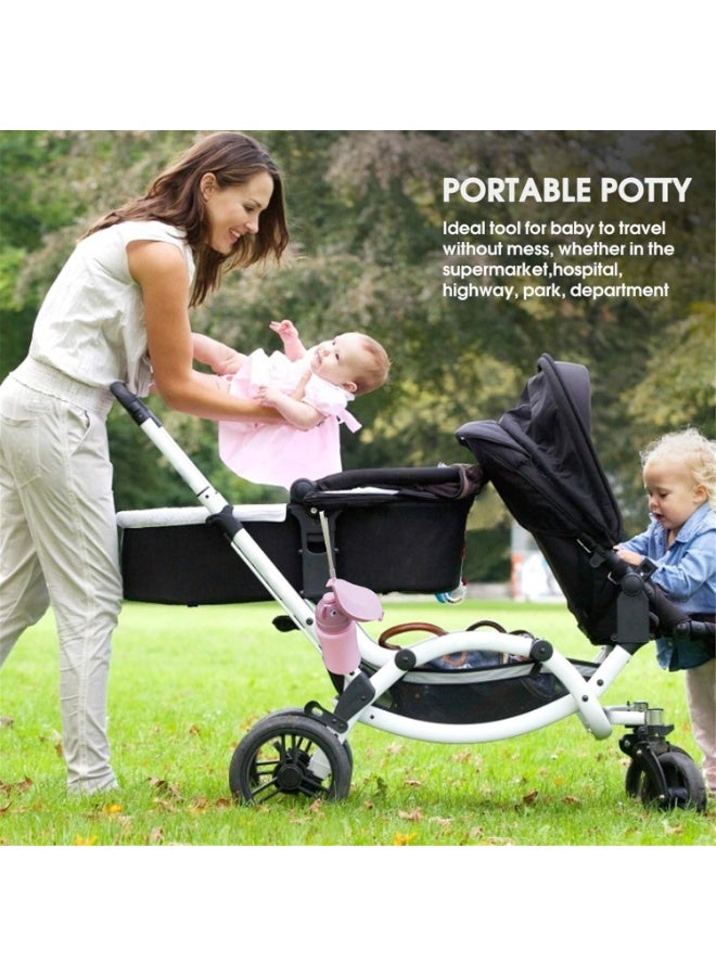 Travel Potty, Portable Elephant Leakproof Potty Urinal Emergency Toilet Pee Bottle Cup Jar for Toddlers Kids  and Potty Pee Training for Outdoor Car Travel Road Trip Camping Park Beach(Pink) ﻿ - Image 5